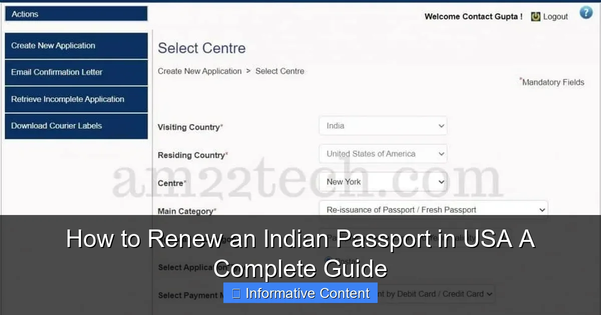 How to Renew an Indian Passport in USA A Complete Guide